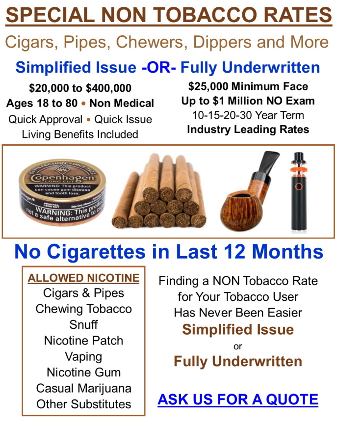 NON TOBACCO RATES